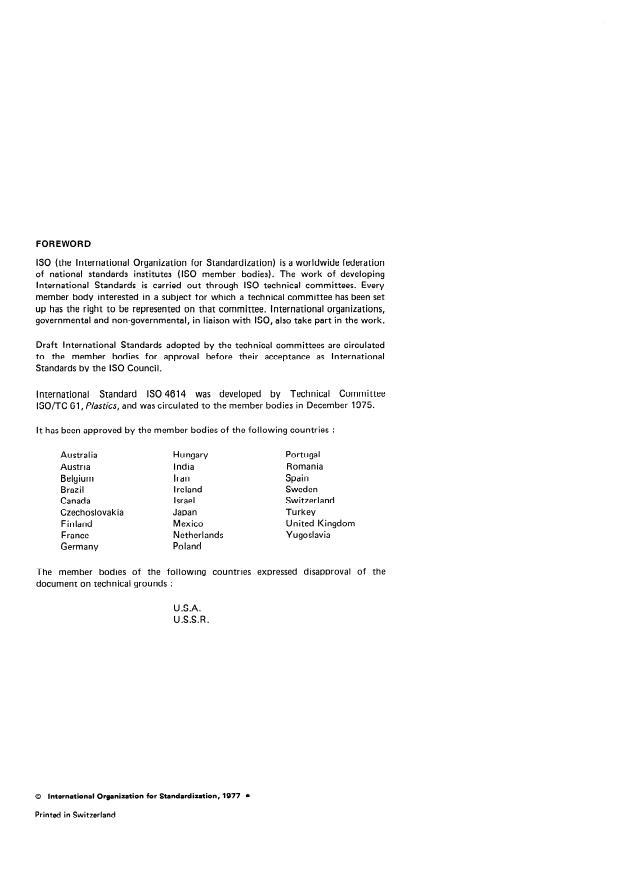 ISO 4614:1977 ISO 4614:1977 - Plastics — Melamine-formaldehyde mouldings — Determination of extractable formaldehyde
Released:7/1/1977 - Page 2 preview