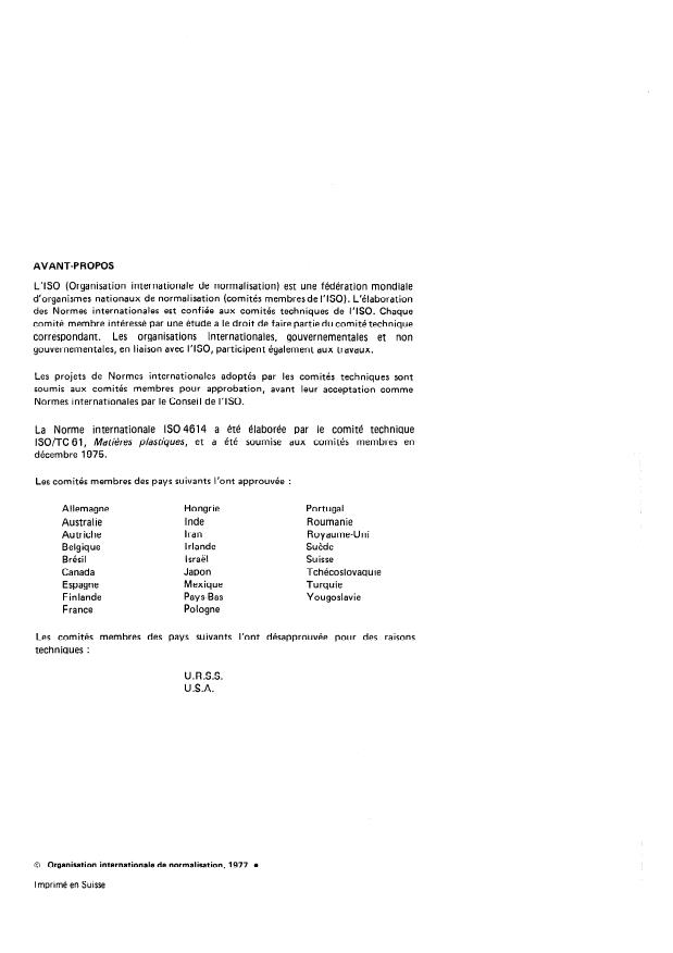 ISO 4614:1977 ISO 4614:1977 - Plastiques — Pieces moulées a base de résine mélamine-formaldéhyde — Détermination du formaldéhyde extractible
Released:7/1/1977 - Page 2 preview