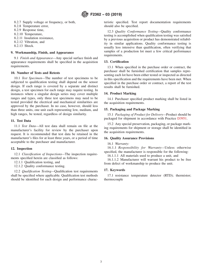 ASTM F2362-03(2019) - Standard Specification for  Temperature Monitoring Equipment