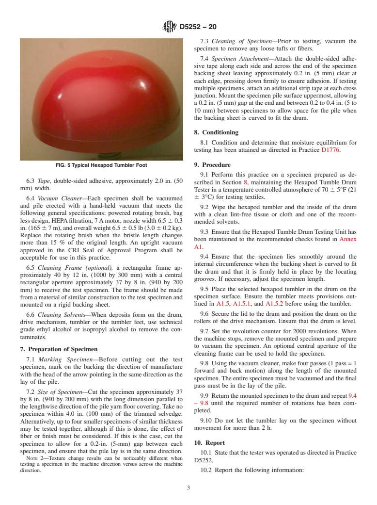 ASTM D5252-20 - Standard Practice for  the Operation of the Hexapod Tumble Drum Tester