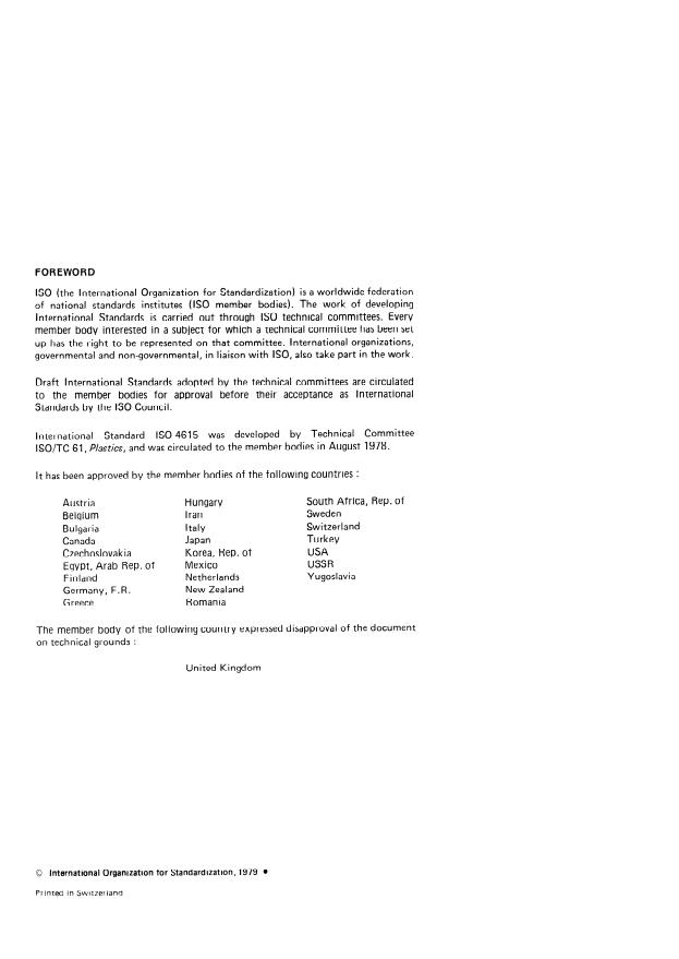 ISO 4615:1979 ISO 4615:1979 - Plastics -- Unsaturated polyesters and epoxide resins -- Determination of total chlorine content - Page 2 preview