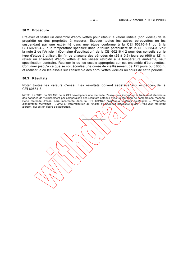 IEC 60684-2:1997/AMD1:2003 IEC 60684-2:1997/AMD1:2003 - Amendment 1 - Flexible insulating sleeving - Part 2: Methods of test
Released:4/29/2003
Isbn:2831869978 - Page 4 preview
