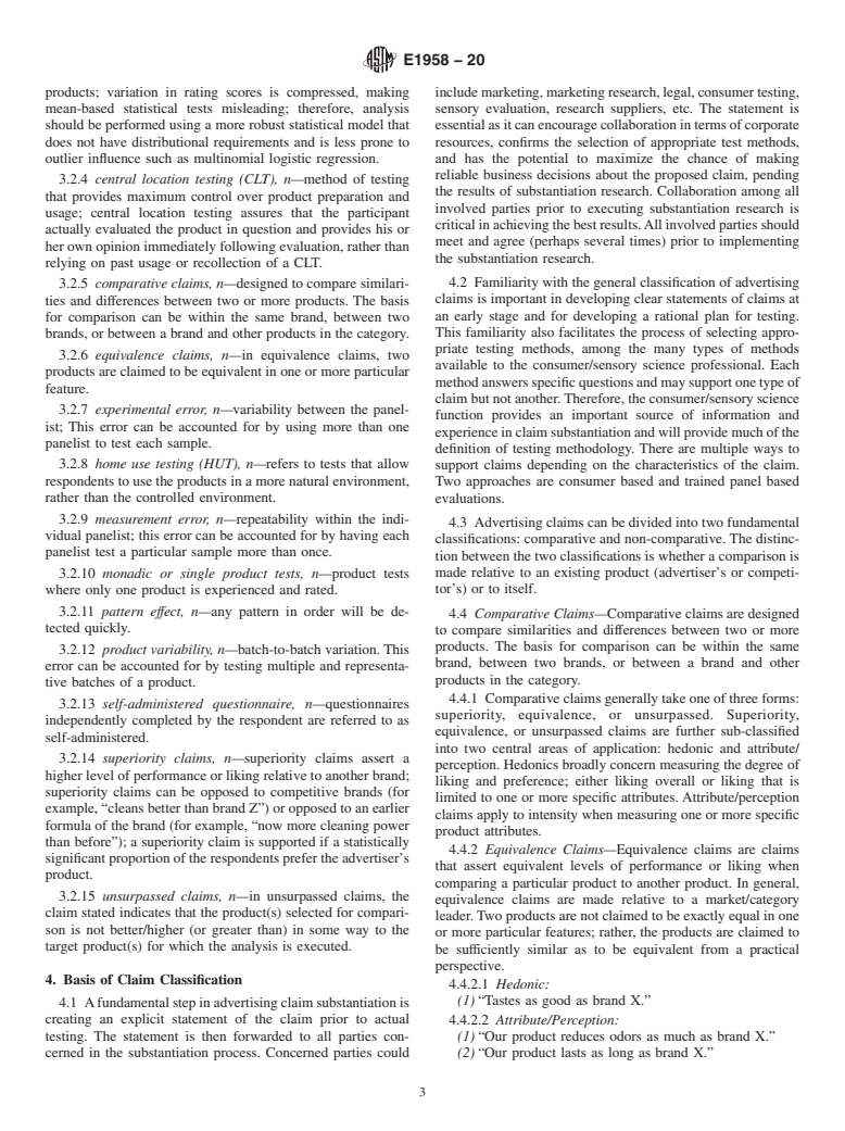 ASTM E1958-20 - Standard Guide for Sensory Claim Substantiation