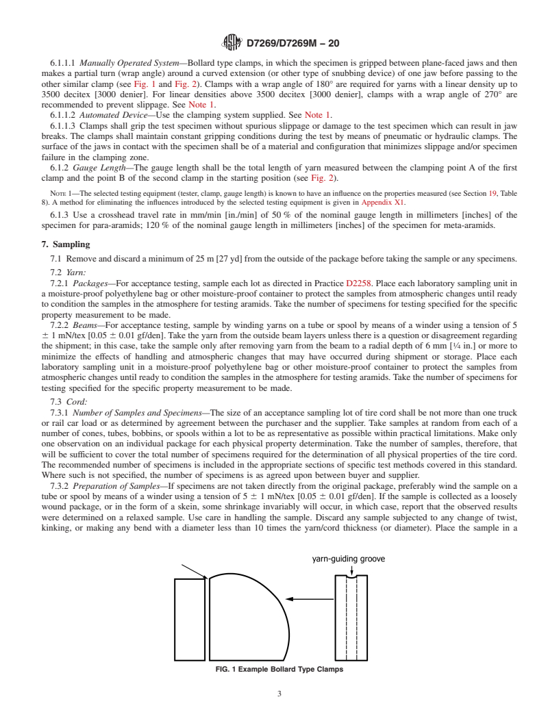 REDLINE ASTM D7269/D7269M-20 - Standard Test Methods for  Tensile Testing of Aramid Yarns