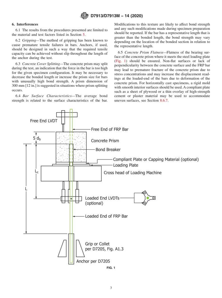 ASTM D7913/D7913M-14(2020) - Standard Test Method for Bond Strength of Fiber-Reinforced Polymer Matrix Composite  Bars to Concrete by Pullout Testing