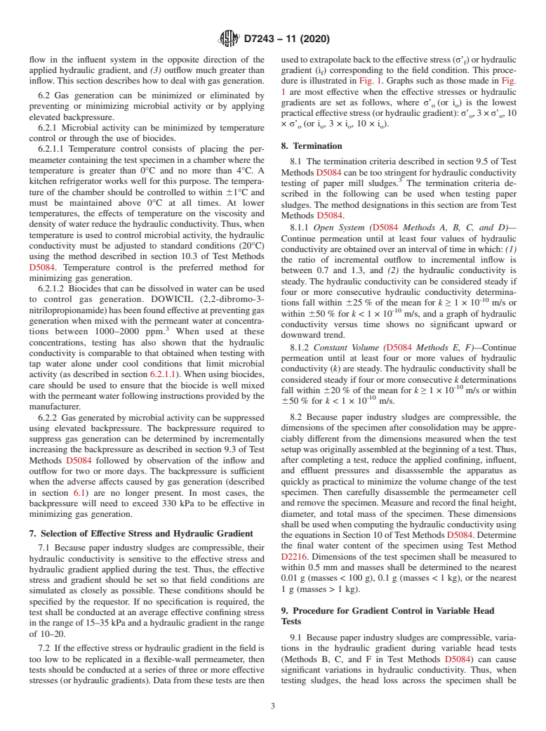 ASTM D7243-11(2020) - Standard Guide for Measuring the Saturated Hydraulic Conductivity of Paper Industry  Sludges