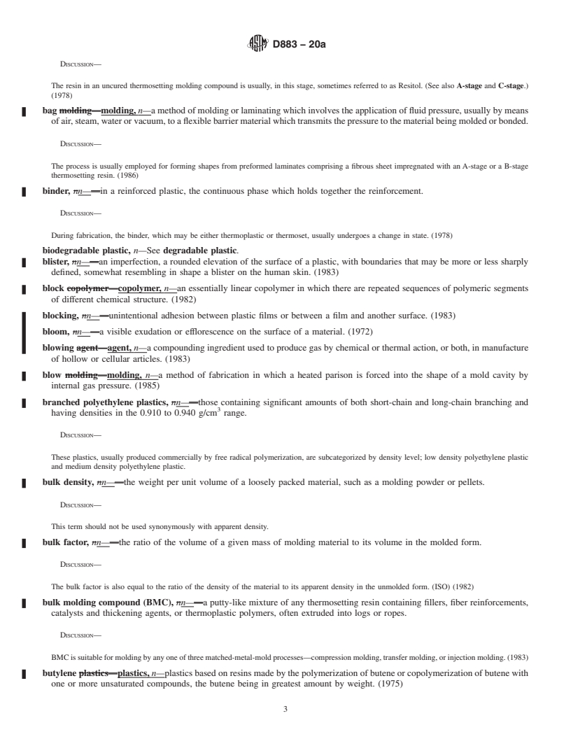 REDLINE ASTM D883-20a - Standard Terminology Relating to Plastics