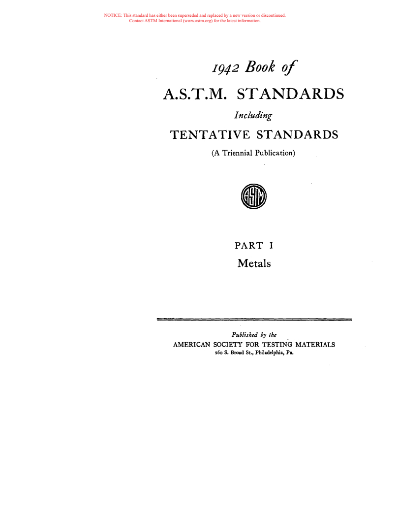 ASTM B51-42 - Test Method for Phospher Tin (Withdrawn 1944)