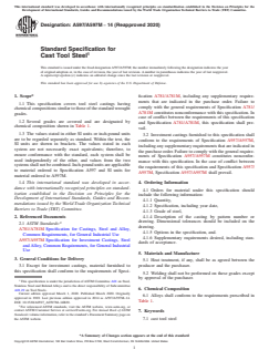 ASTM A597/A597M-14(2020) ASTM A597/A597M-14(2020) - Standard Specification for Cast Tool Steel - Page 1 preview