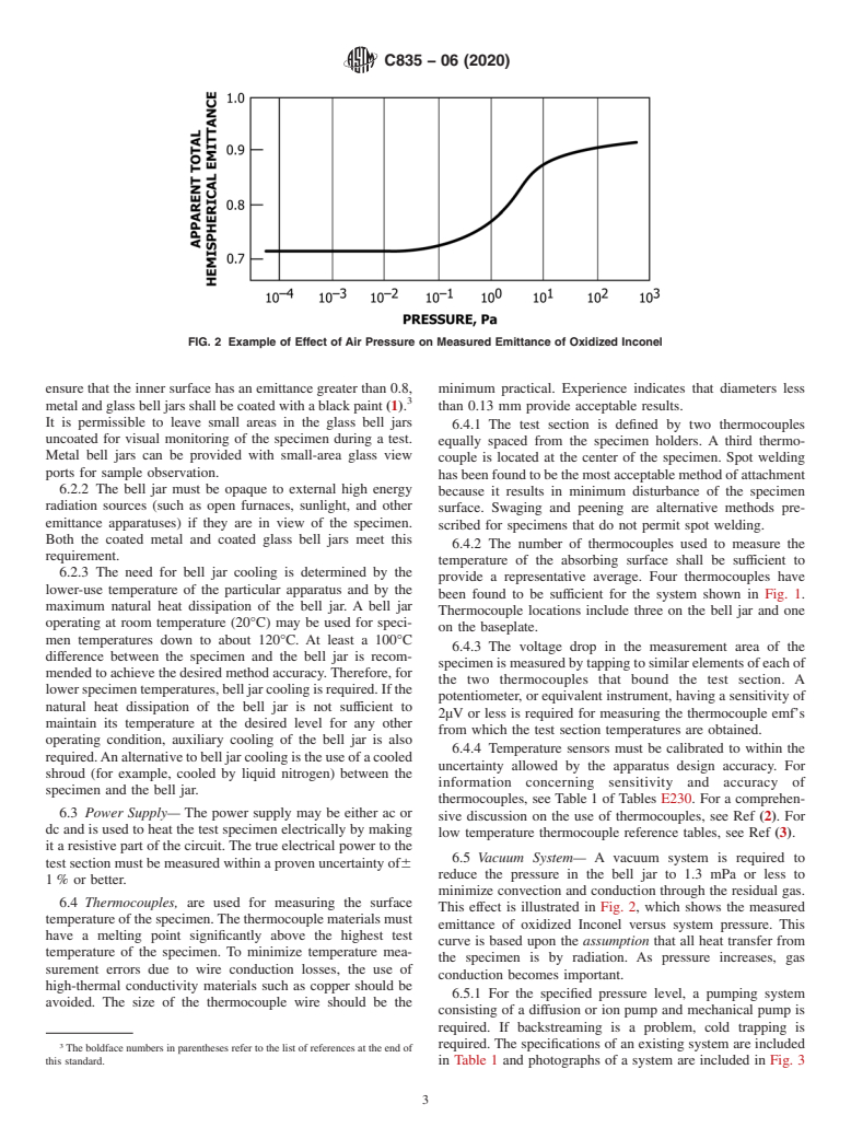 ASTM C835-06(2020) - Standard Test Method for  Total Hemispherical Emittance of Surfaces up to 1400&#xb0;C