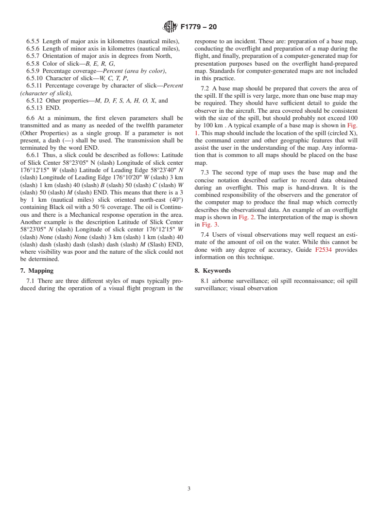 ASTM F1779-20 - Standard Practice for  Reporting Visual Observations of Oil on Water from Aircraft