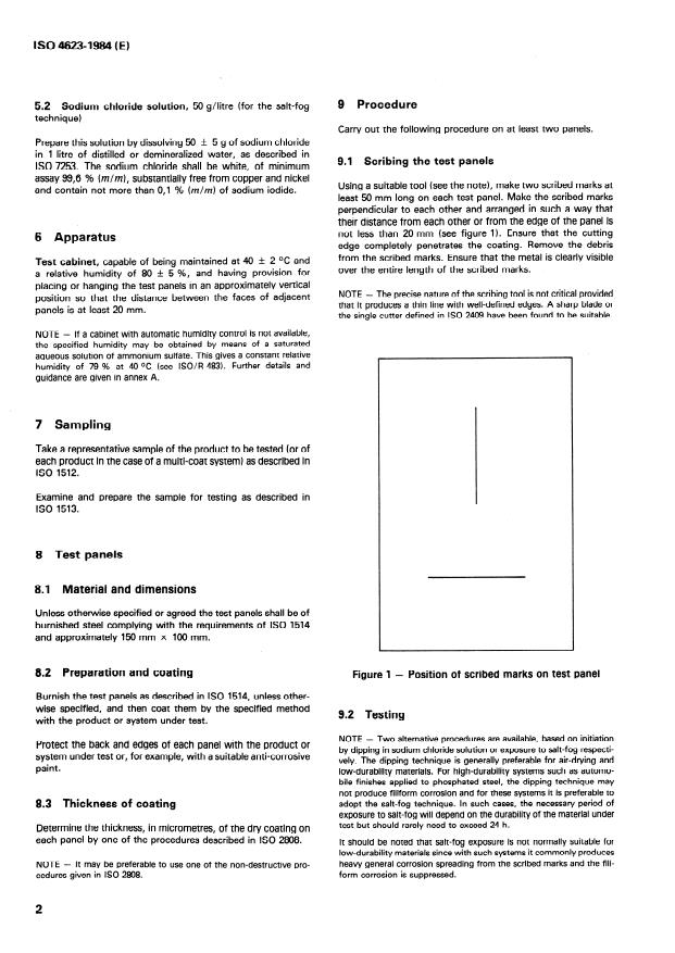 ISO 4623:1984 ISO 4623:1984 - Paints and varnishes -- Filiform corrosion test on steel - Page 4 preview