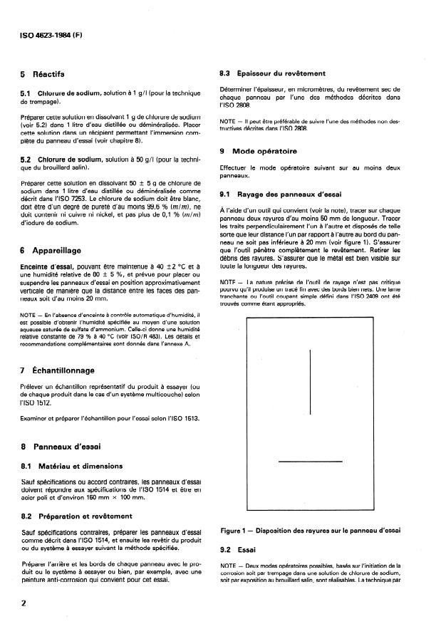 ISO 4623:1984 ISO 4623:1984 - Peintures et vernis -- Essai de corrosion filiforme sur acier - Page 4 preview