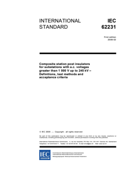 IEC 62231:2006 - Composite station post insulators for substations with a.c. voltages greater than 1 000 V up to 245 kV - Definitions, test methods and acceptance criteria
Released:2/7/2006
Isbn:2831884845 - Page 3 preview