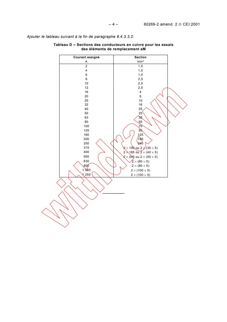 IEC 60269-2:1986/AMD2:2001 - Amendement 2 - Fusibles basse tension. Deuxième partie: Règles supplémentaires pour les fusibles destinés à être utilisés par des personnes habilitées (fusibles pour usages essentiellement industriels)
Released:11/22/2001