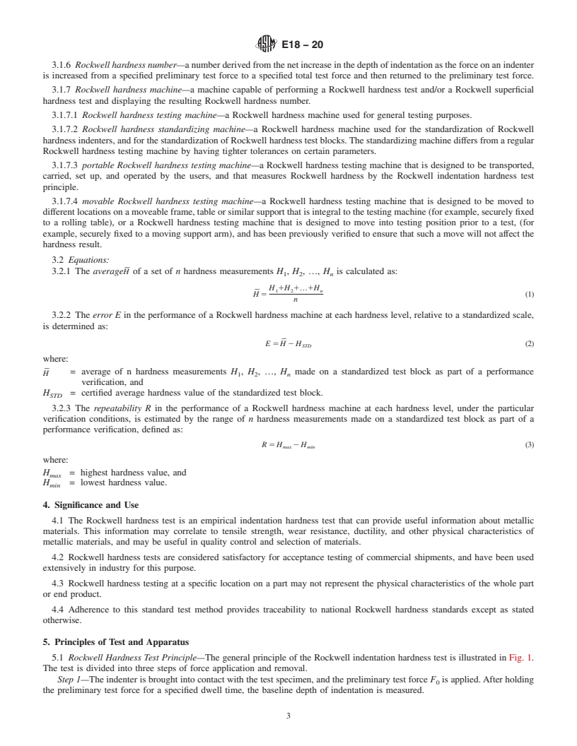 REDLINE ASTM E18-20 - Standard Test Methods for  Rockwell Hardness of Metallic Materials