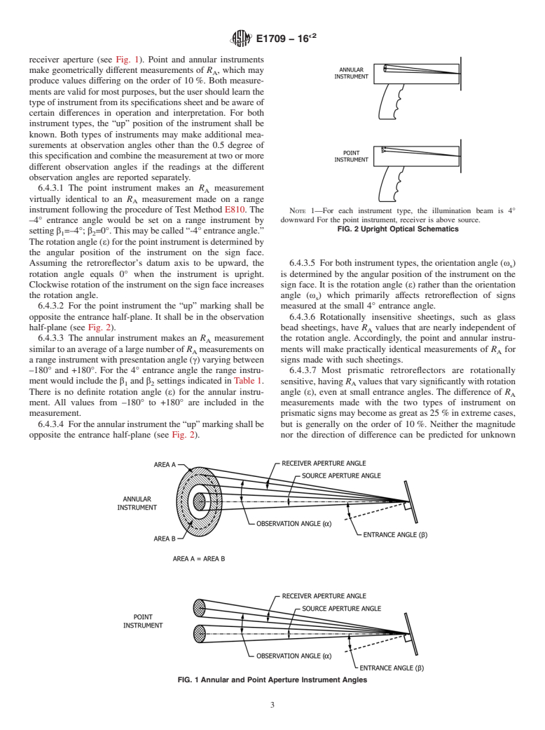 ASTM E1709-16e2 - Standard Test Method for Measurement of Retroreflective Signs Using a Portable Retroreflectometer     at a 0.2 Degree Observation Angle