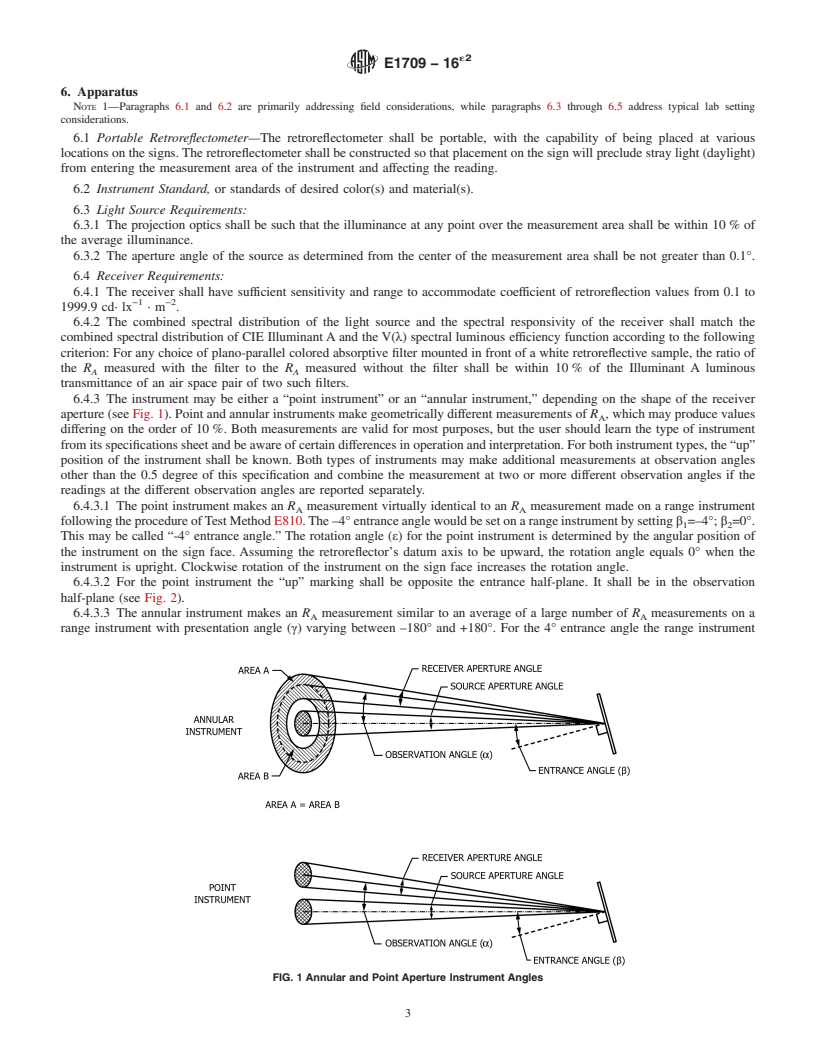 REDLINE ASTM E1709-16e2 - Standard Test Method for Measurement of Retroreflective Signs Using a Portable Retroreflectometer     at a 0.2 Degree Observation Angle