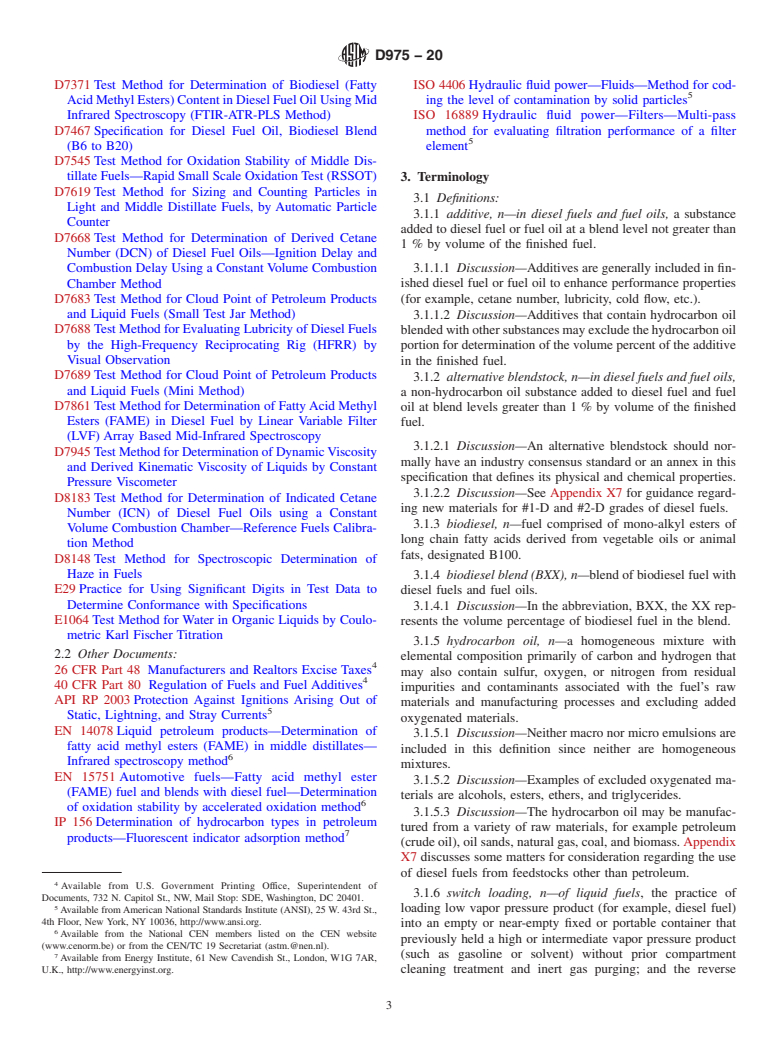 ASTM D975-20 - Standard Specification for Diesel Fuel