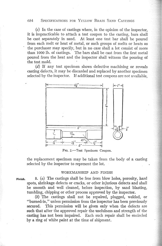 ASTM B65-28 - Specification for Lead Yellow Brass Sand Castings for General Purposes (Withdrawn 1937)