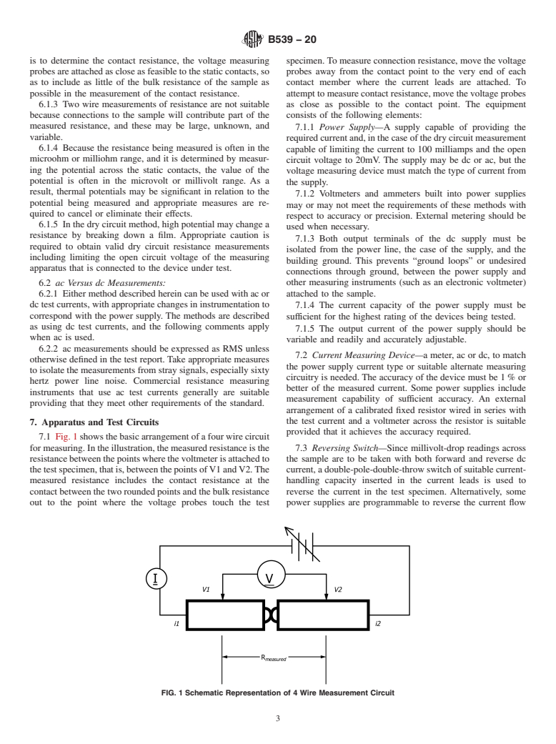 ASTM B539-20 - Standard Test Methods for Measuring Resistance of Electrical Connections (Static Contacts)