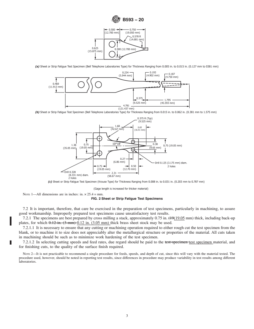 REDLINE ASTM B593-20 - Standard Test Method for Bending Fatigue Testing for Copper-Alloy Spring Materials