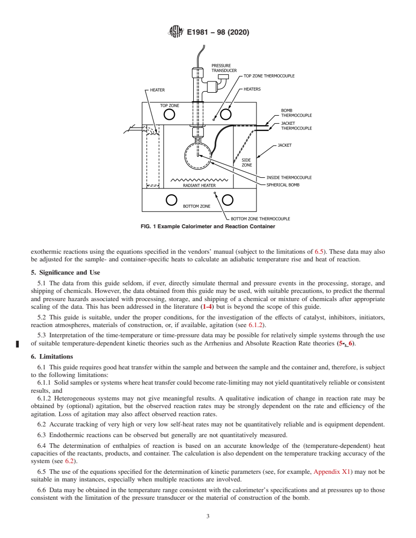 REDLINE ASTM E1981-98(2020) - Standard Guide for  Assessing Thermal Stability of Materials by Methods of Accelerating  Rate Calorimetry