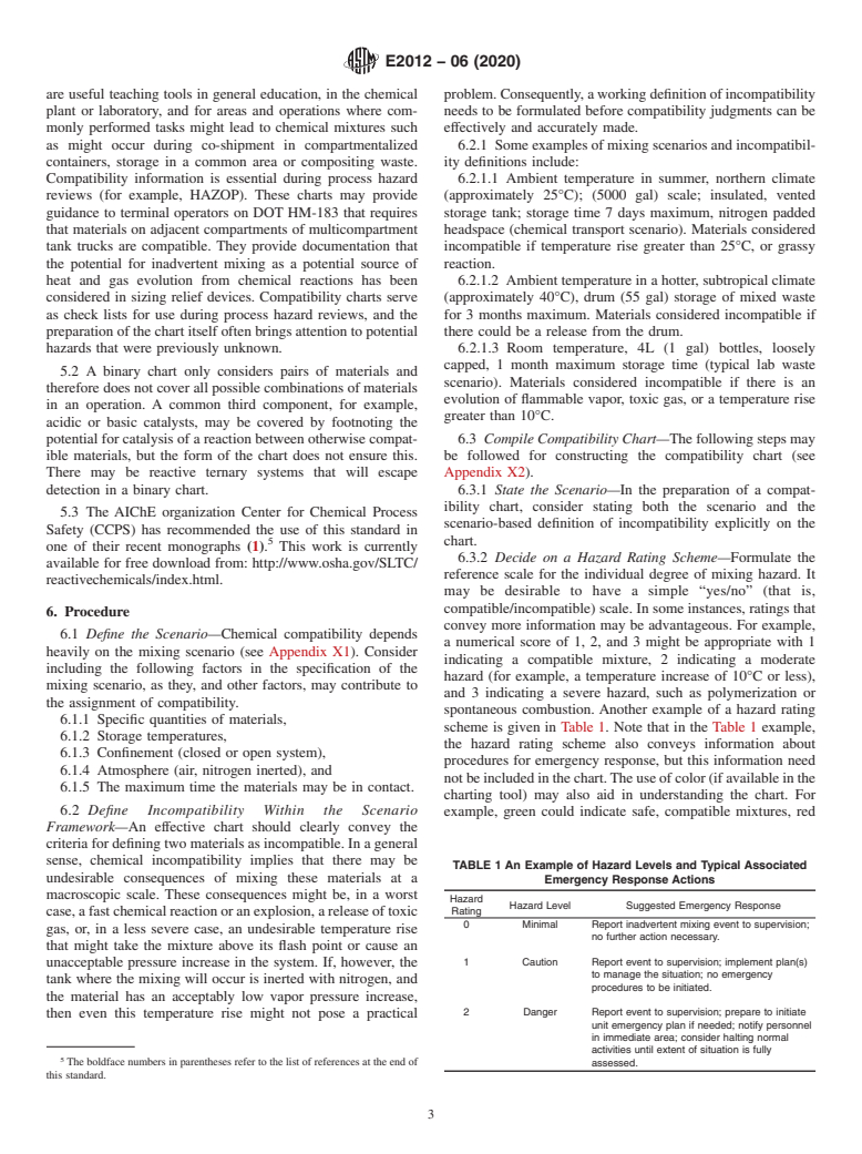 ASTM E2012-06(2020) - Standard Guide for  the Preparation of a Binary Chemical Compatibility Chart