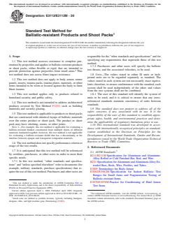 ASTM E3112/E3112M-20 - Standard Test Method for Ballistic-resistant Products and Shoot Packs