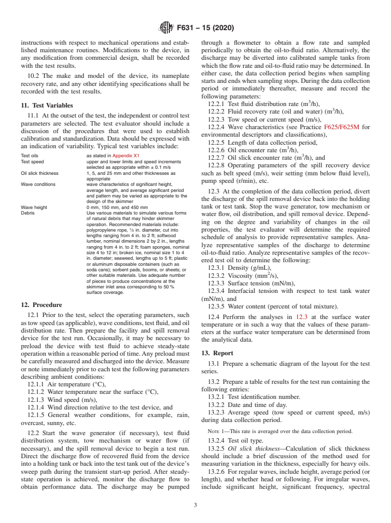 ASTM F631-15(2020) - Standard Guide for  Collecting Skimmer Performance Data in Controlled Environments