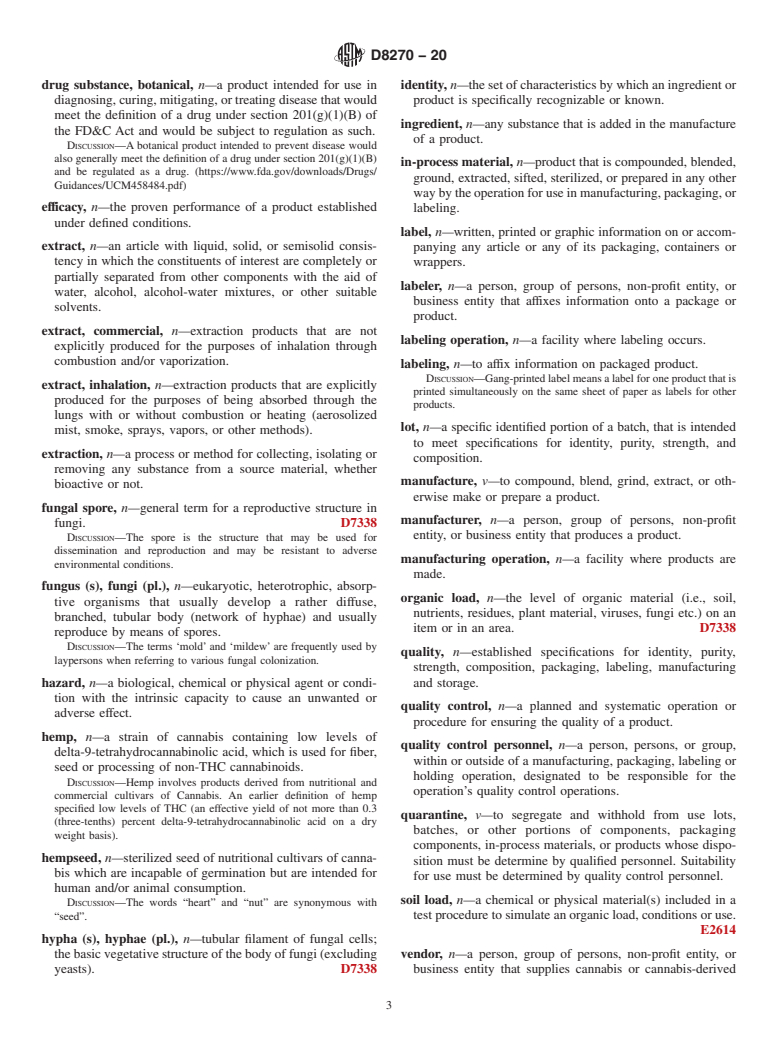 ASTM D8270-20 - Standard Terminology Relating to Cannabis