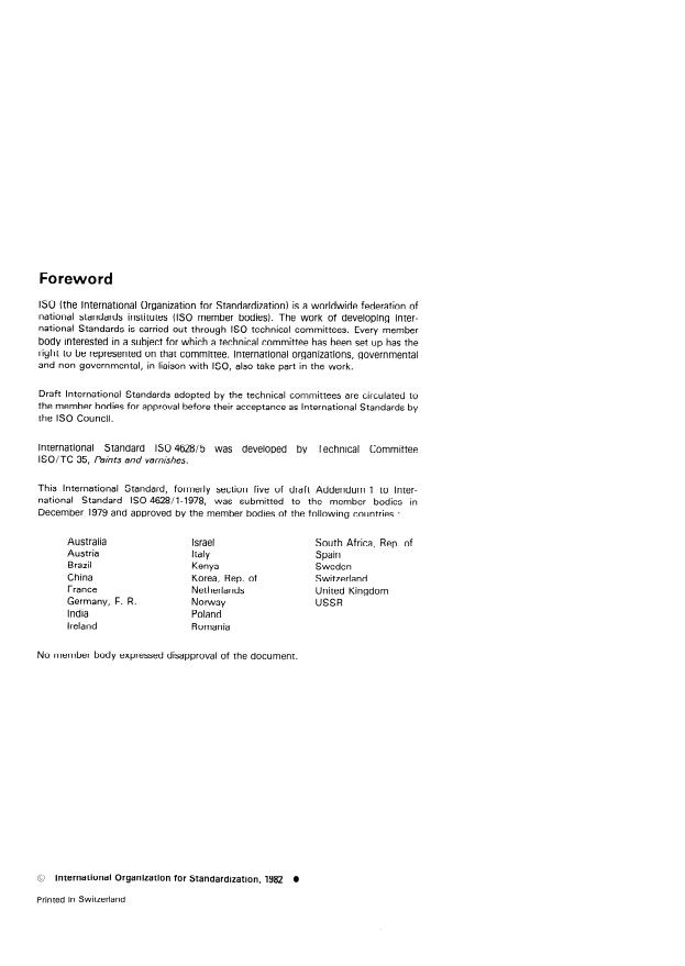 ISO 4628-5:1982 ISO 4628-5:1982 - Paints and varnishes -- Evaluation of degradation of paint coatings -- Designation of intensity, quantity and size of common types of defect - Page 2 preview