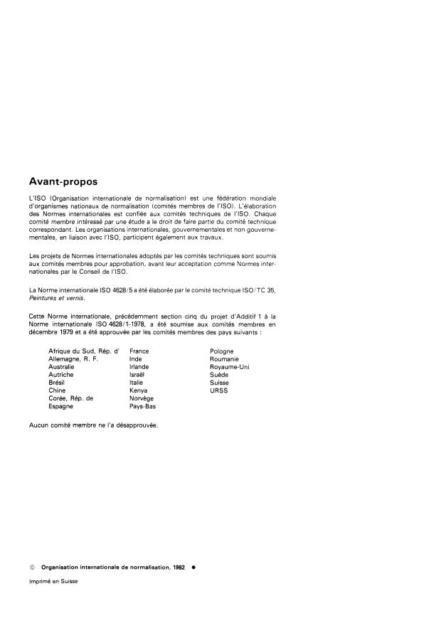 ISO 4628-5:1982 ISO 4628-5:1982 - Peintures et vernis -- Évaluation de la dégradation des surfaces peintes -- Désignation de l'intensité, de la quantité et de la dimension des types courants de défauts - Page 2 preview