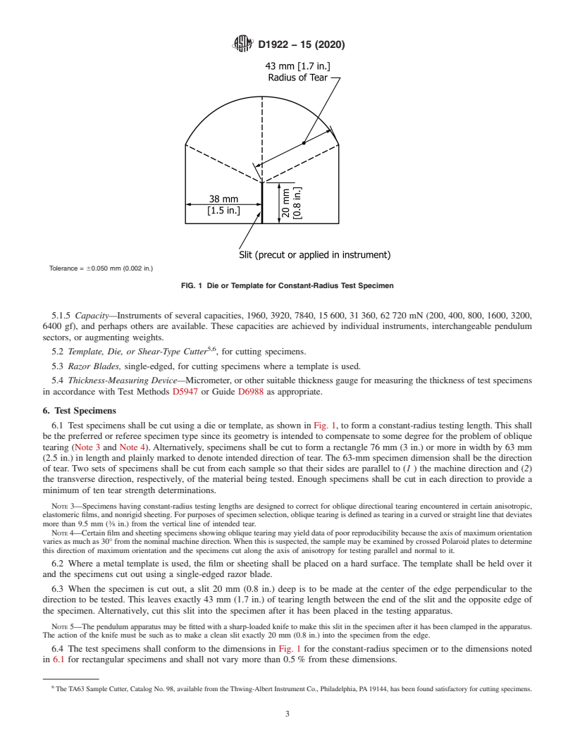 REDLINE ASTM D1922-15(2020) - Standard Test Method for Propagation Tear Resistance of Plastic Film and Thin Sheeting  by Pendulum Method