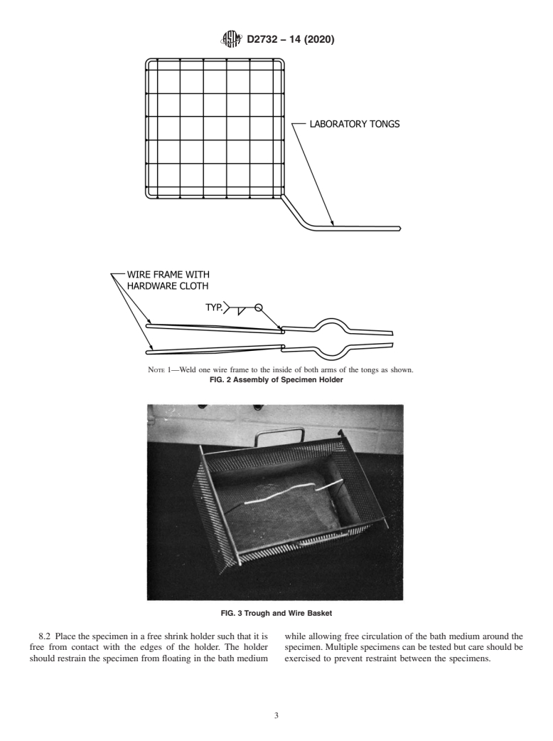 ASTM D2732-14(2020) - Standard Test Method for  Unrestrained Linear Thermal Shrinkage of Plastic Film<brk/> and  Sheeting