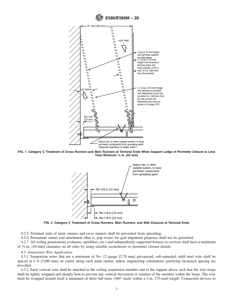 REDLINE ASTM E580/E580M-20 - Standard Practice for  Installation of Ceiling Suspension Systems for Acoustical Tile  and Lay-in Panels in Areas Subject to Earthquake Ground Motions