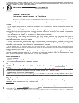 REDLINE ASTM E3192/E3192M-20 - Standard Practice for Soft Armor Conditioning by Tumbling