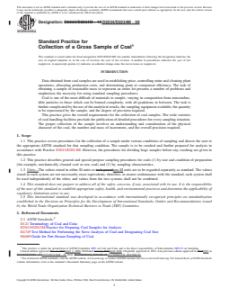 ASTM D2234/D2234M-20 REDLINE ASTM D2234/D2234M-20 - Standard Practice for Collection of a Gross Sample of Coal - Page 1 preview