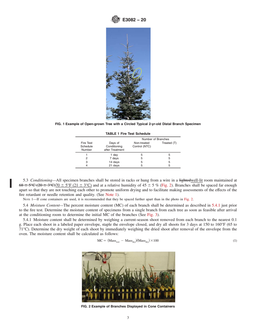 REDLINE ASTM E3082-20 - Standard Test Methods for Determining the Effectiveness of Fire Retardant Treatments  for Natural Christmas Trees