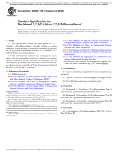 ASTM D5248-04(2020) ASTM D5248-04(2020) - Standard Specification for Reclaimed 1,1,2-Trichloro 1,2,2-Trifluoroethane - Page 1 preview