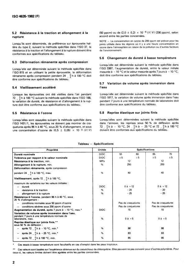 ISO 4635:1982 ISO 4635:1982 - Caoutchouc vulcanisé -- Joints de compression préformés utilisés entre les dalles d'autoroute en béton -- Spécifications pour le matériau - Page 4 preview