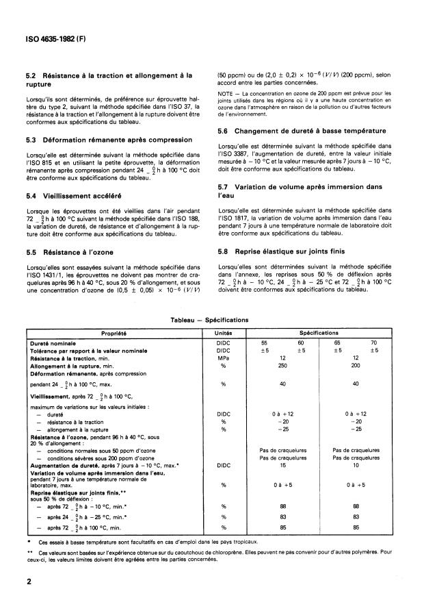 ISO 4635:1982 ISO 4635:1982 - Caoutchouc vulcanisé -- Joints de compression préformés utilisés entre les dalles d'autoroute en béton -- Spécifications pour le matériau - Page 4 preview