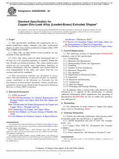 ASTM B455/B455M-20 ASTM B455/B455M-20 - Standard Specification for Copper-Zinc-Lead Alloy (Leaded-Brass) Extruded Shapes - Page 1 preview