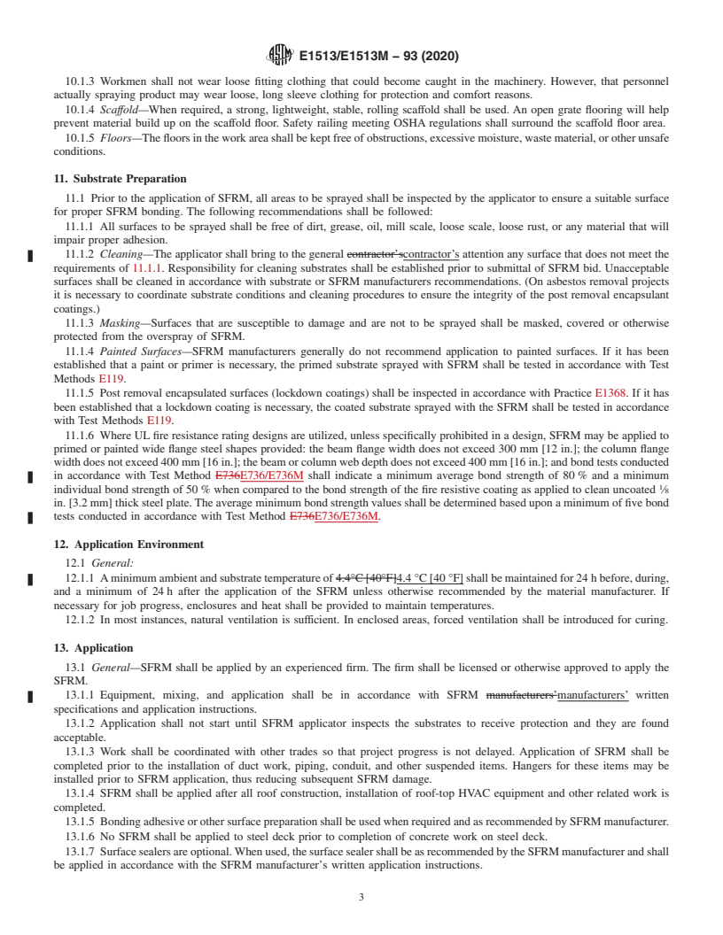 REDLINE ASTM E1513/E1513M-93(2020) - Standard Practice for Application of Sprayed Fire-Resistive Materials (SFRMs)