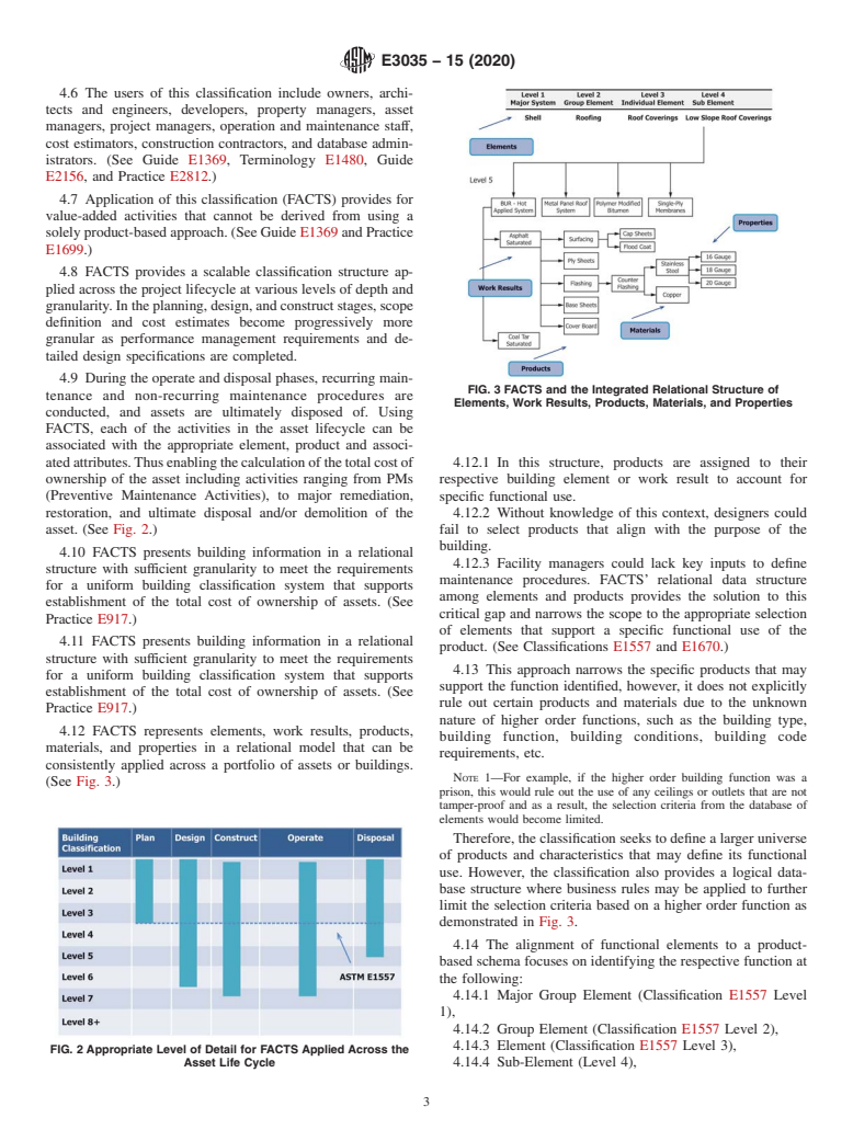 ASTM E3035-15(2020) - Standard Classification for Facility Asset Component Tracking System (FACTS)