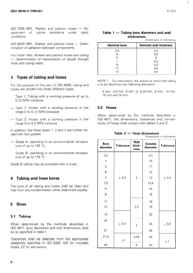ISO 4639-2:1995 ISO 4639-2:1995 - Rubber tubing and hoses for fuel circuits for internal-combustion engines -- Specification - Page 4 preview