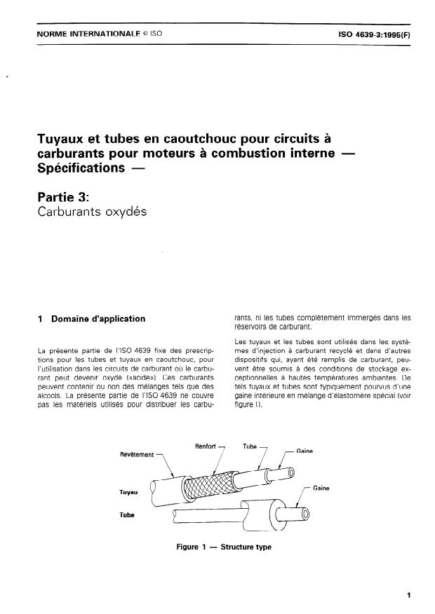 ISO 4639-3:1995 - Tuyaux et tubes en caoutchouc pour circuits a carburant pour moteurs a combustion interne -- Spécifications
