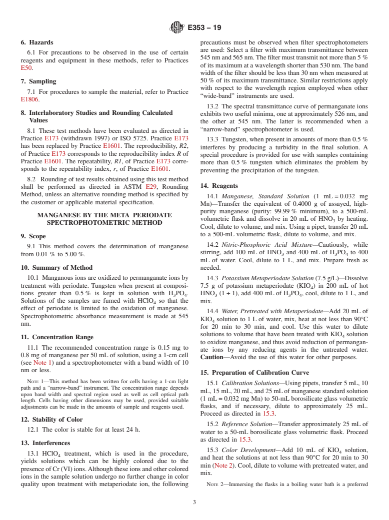 ASTM E353-19 - Standard Test Methods for  Chemical Analysis of Stainless, Heat-Resisting, Maraging, and  Other Similar Chromium-Nickel-Iron Alloys