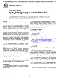 ASTM E2454-20 - Standard Guide for  Sensory Evaluation Methods to Determine Sensory Shelf Life  of Consumer Products