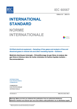 IEC 60567:2023 - Oil-filled electrical equipment - Sampling of free gases and analysis of free and dissolved gases in mineral oils and other insulating liquids - Guidance
Released:12/8/2023
Isbn:9782832279601 - Page 3 preview